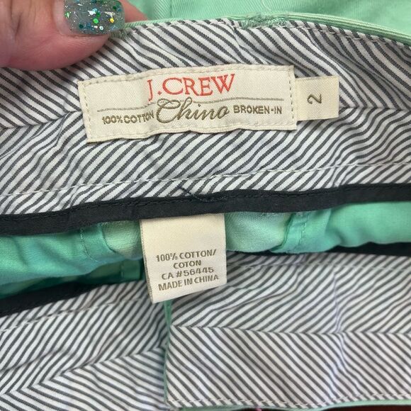 J. Crew Broken In Mint Chino Shorts sz 2 EUC - Picture 3 of 3
